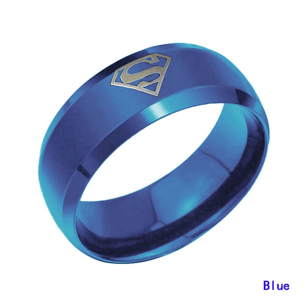 8MM Men Women  Stainless Steel Band Superman Logo